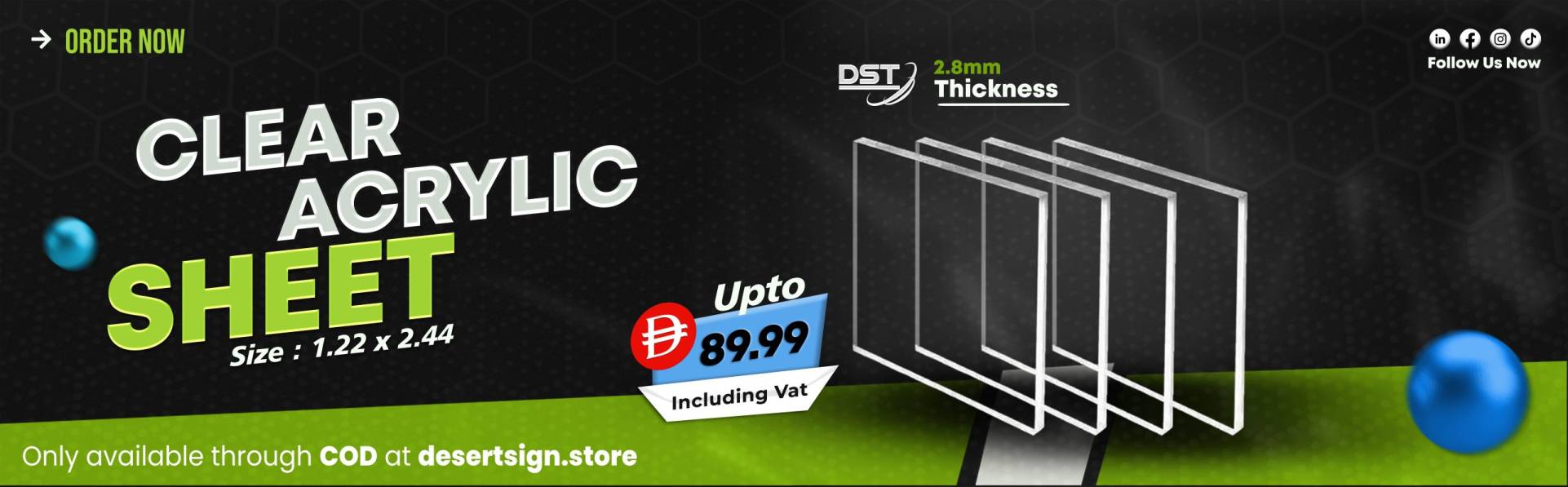 Home Signage Materials 1 clear acrylic sheet