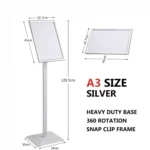 INFO BOARD POSTER SIGN SILVER (A3)