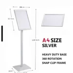 INFO BOARD POSTER SIGN SILVER (A4)