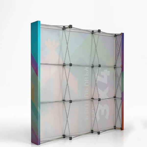 Aluminum Tube Frame Fabric Straight Pop Up Display 3.0x4.0m