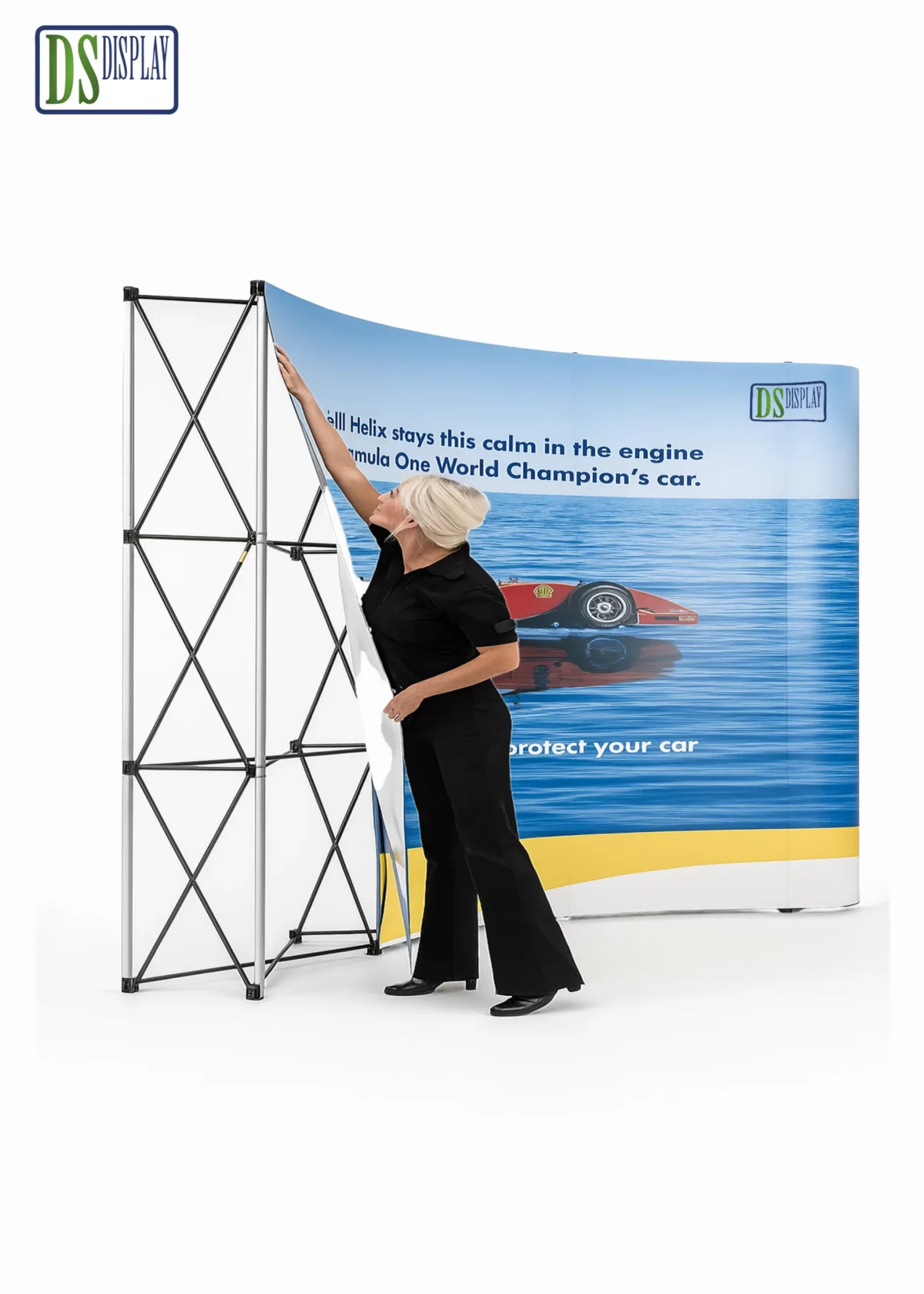 Full Magnetic Curve Type Pop Up Display With Hard Case  3.0x4.0m - Image 1