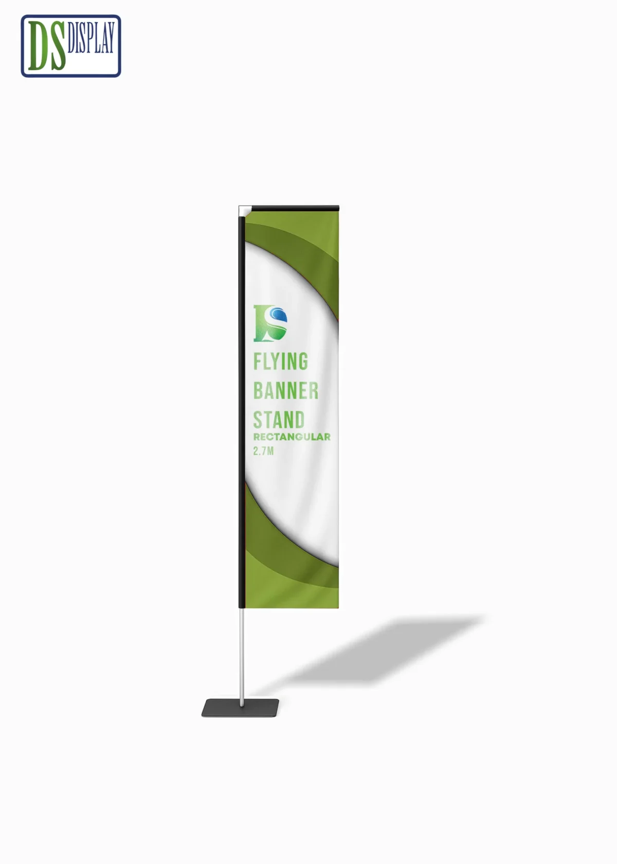 Flying Banner Stand Rectangular with Square Metal Base 2.7M - Image 1