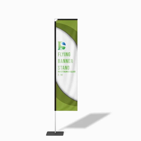 Flying Banner Stand Rectangular with Square Metal Base 2.7M