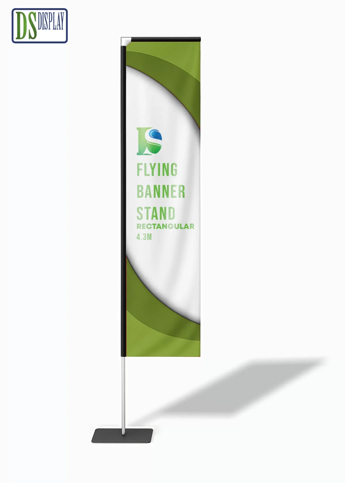 Flying Banner Stand Rectangular with Square Metal Base 4.3M - Image 1