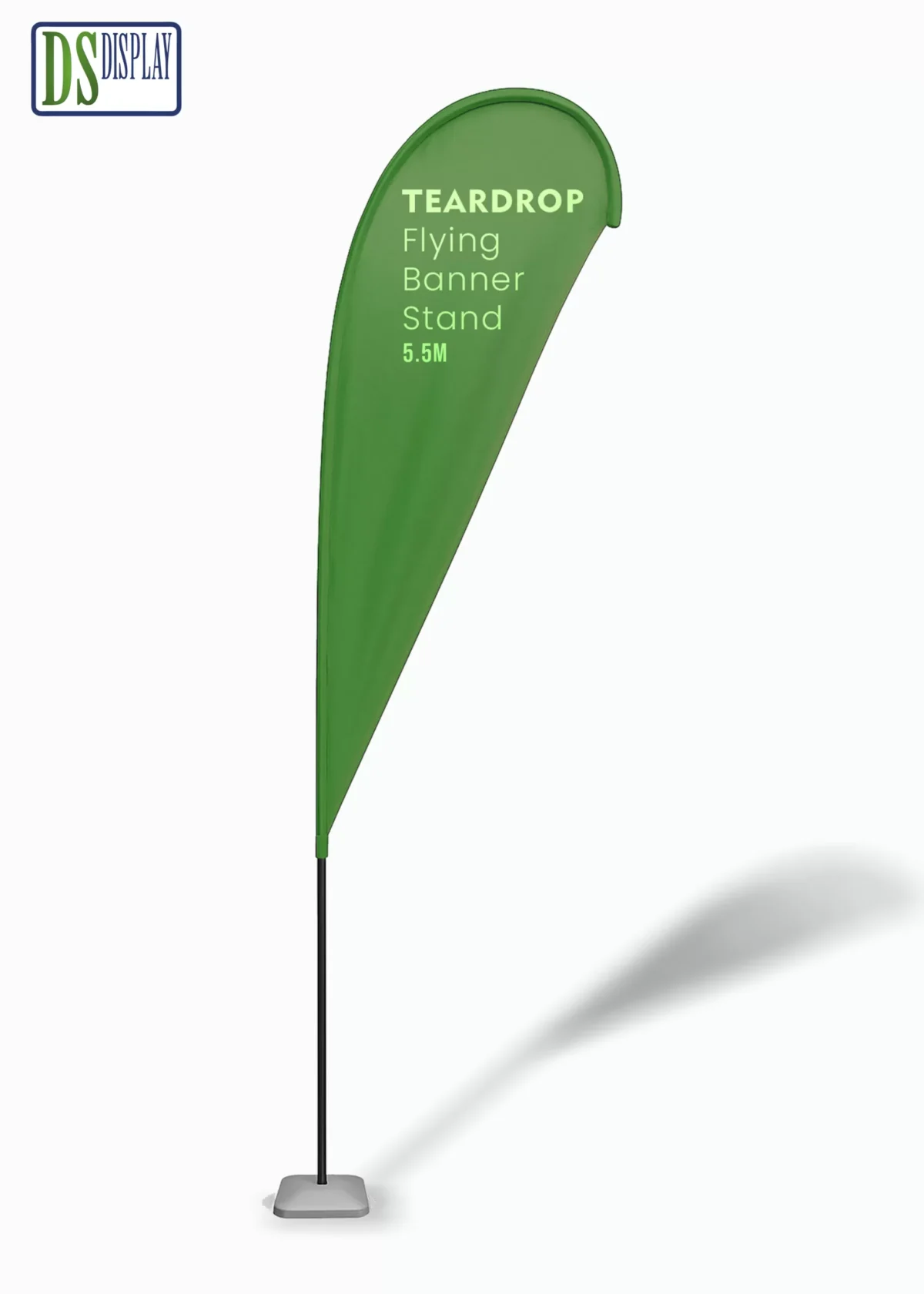 Flying banner stand teardrop with square metal base 5.5M - Image 1