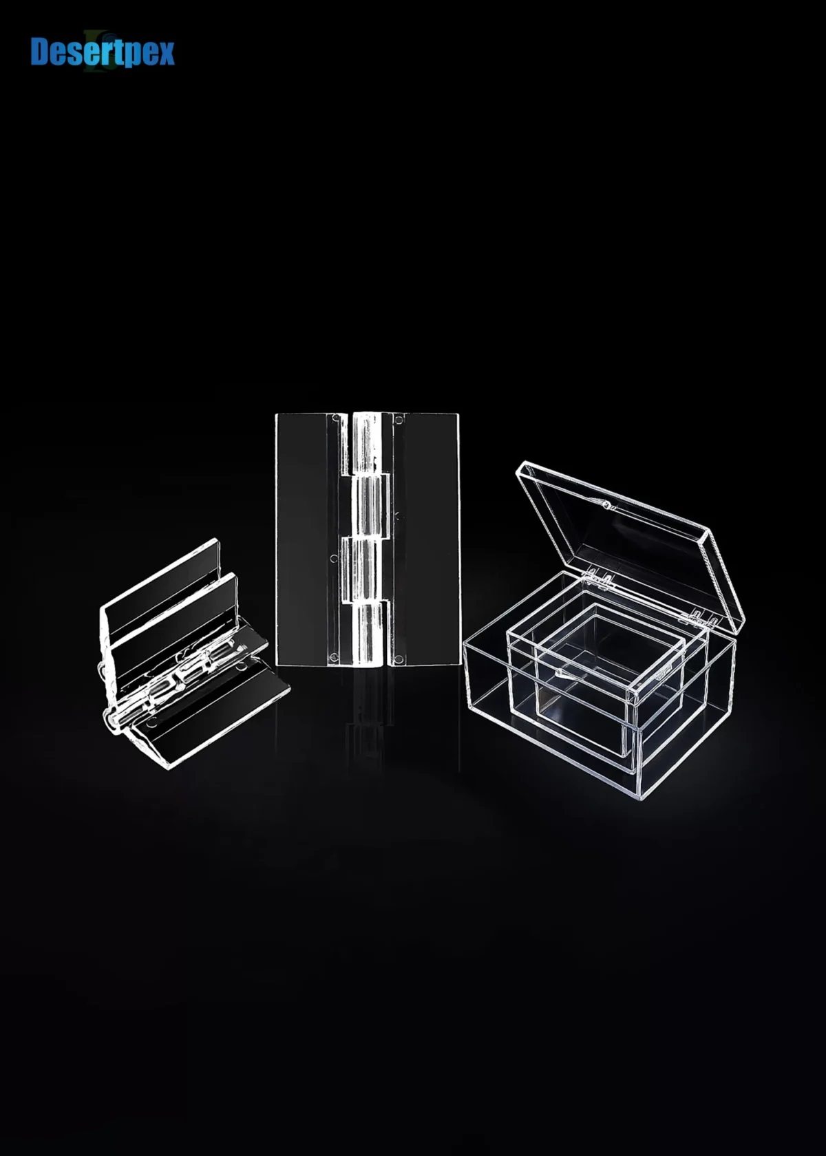DST Clear Acrylic Hinges 45x38mm - Image 1