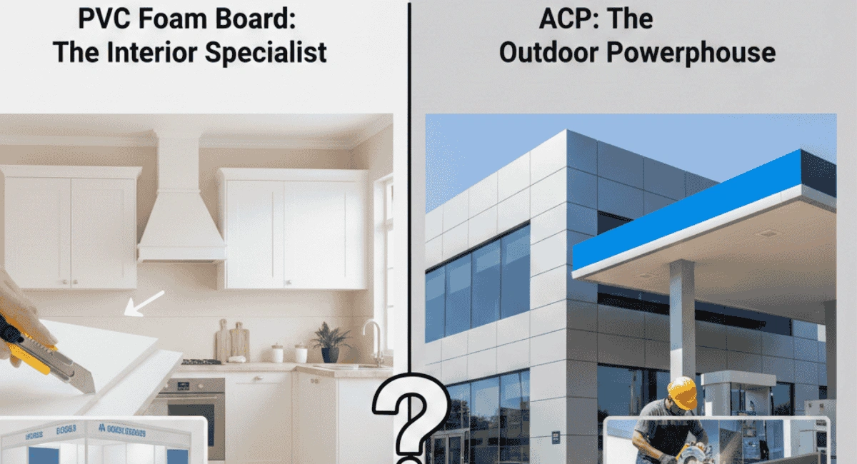 PVC Foam Board and ACP panels comparison for signage and advertising in Dubai
