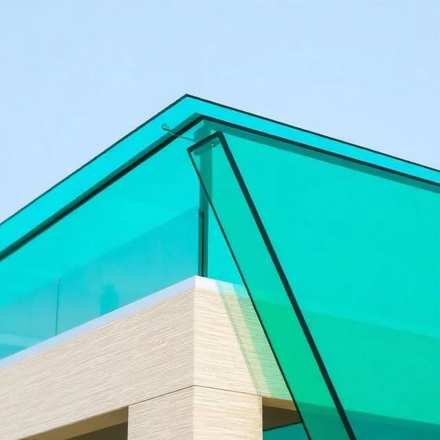 Clear polycarbonate roofing sheets installed on a commercial pergola in the UAE