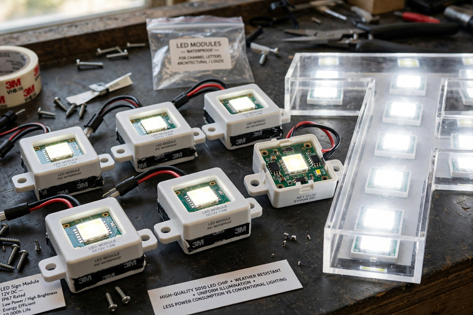 Waterproof LED module for outdoor sign board lighting in UAE