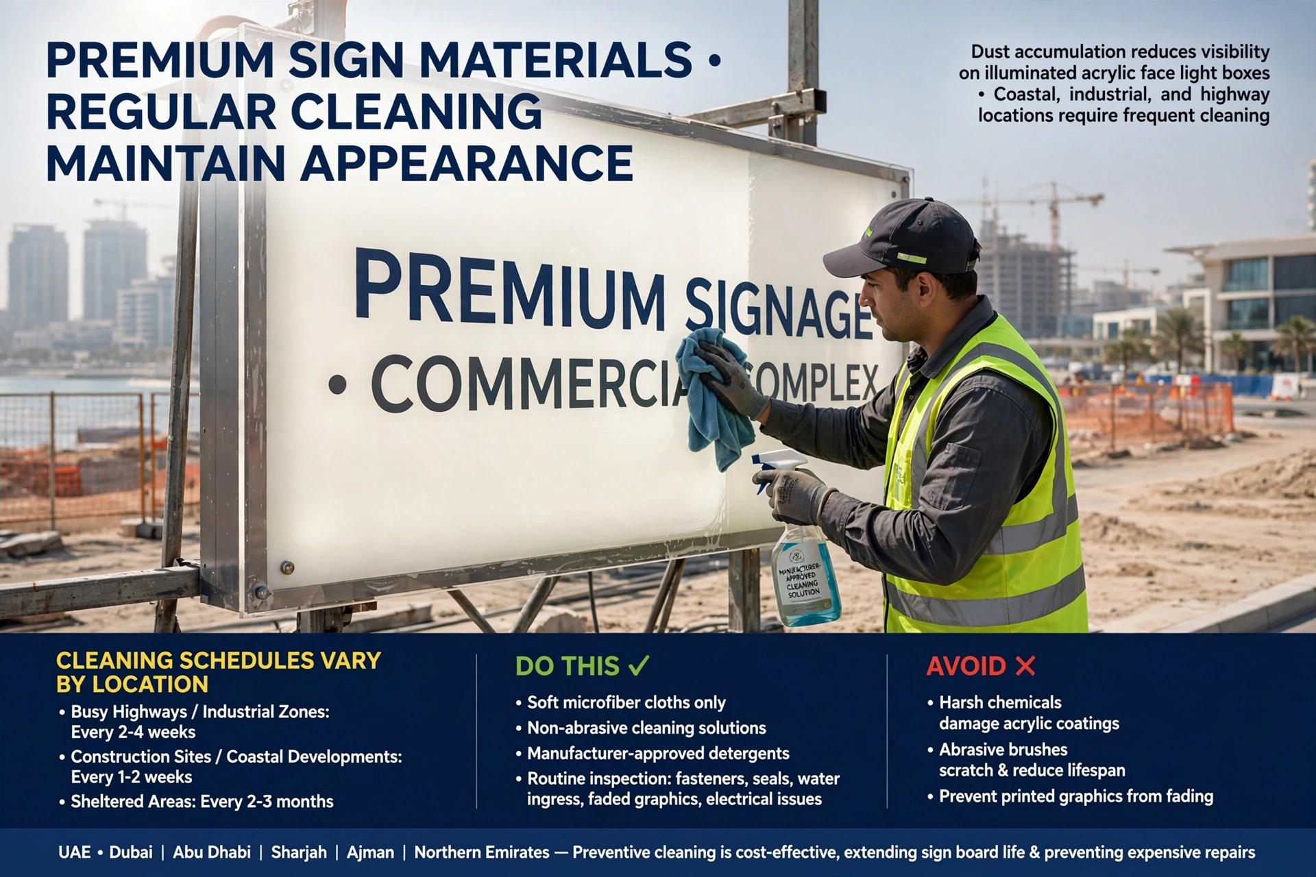 UV-resistant acrylic sign board for outdoor business signage