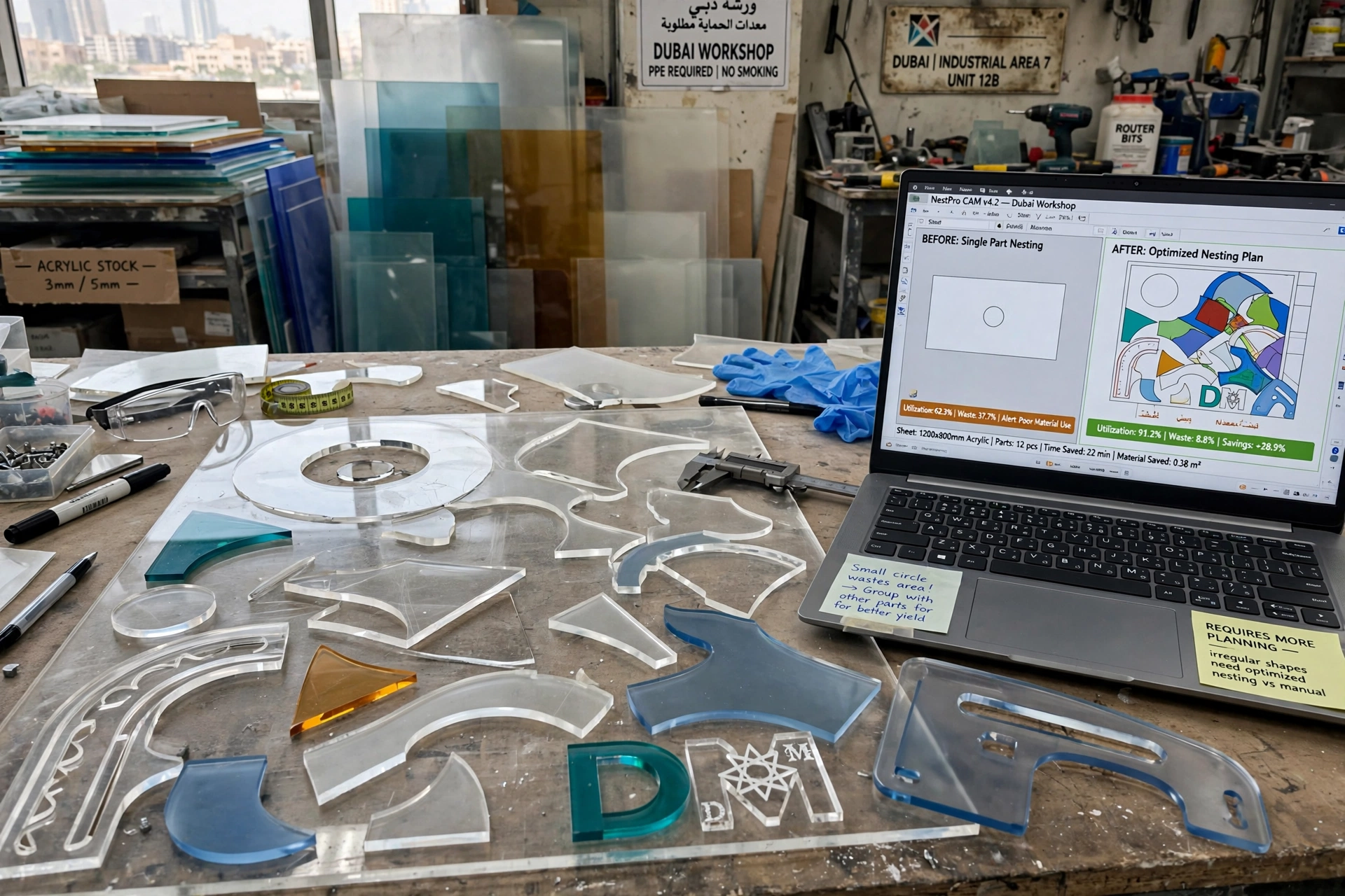 clear acrylic sheets prepared for custom fabrication
