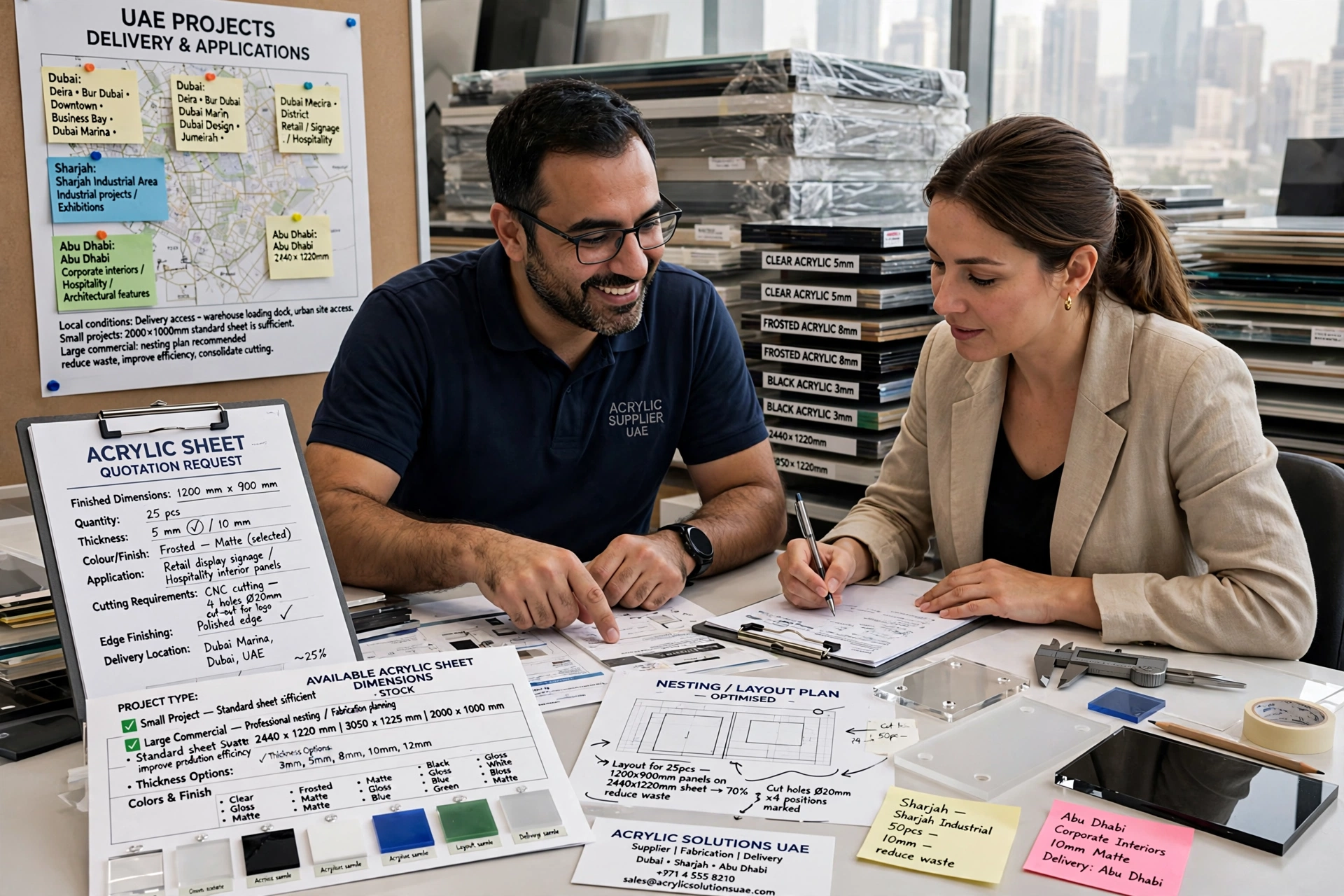 selecting acrylic sheet dimensions for retail display fabrication