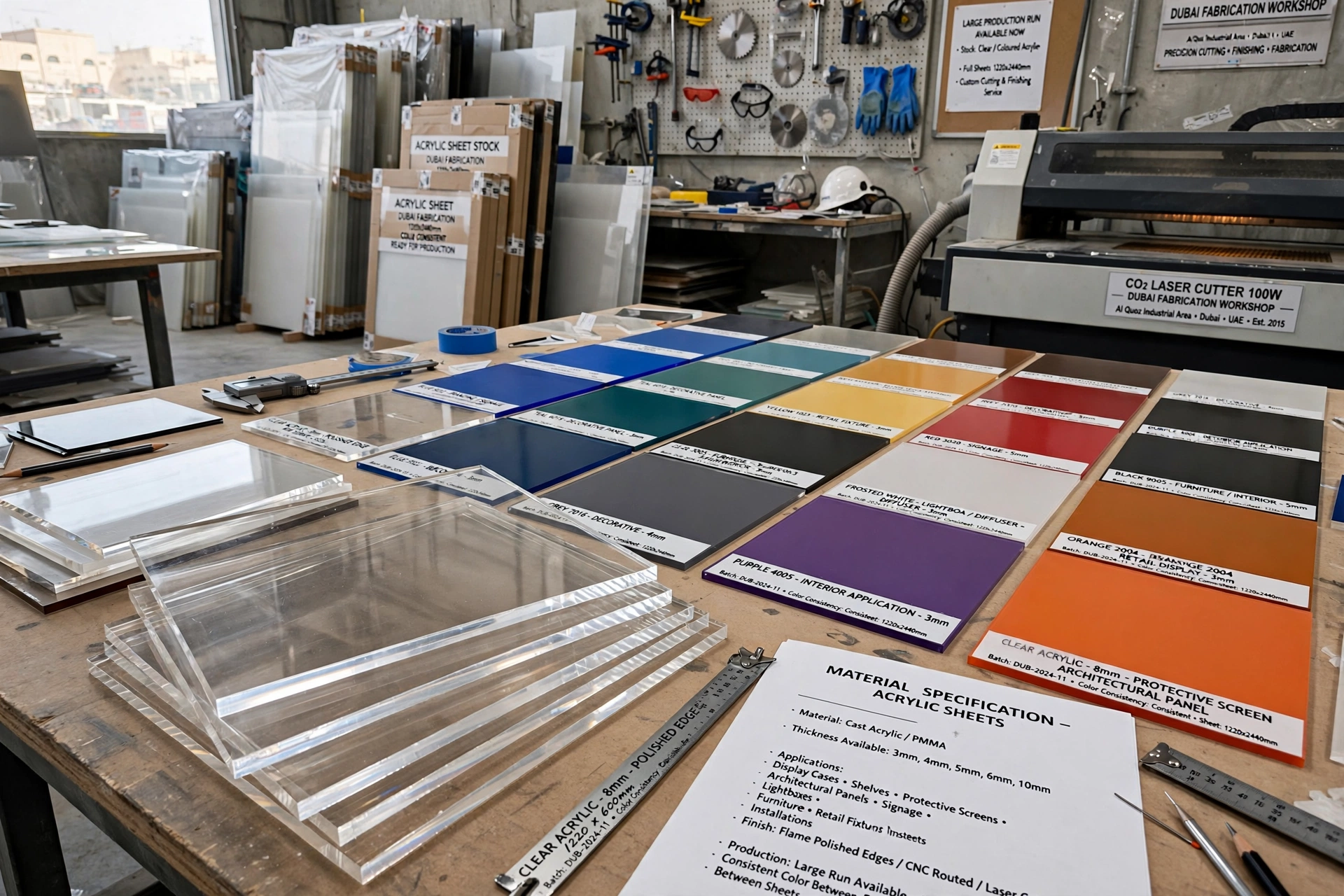 acrylic sheet size selection for custom fabrication and installation