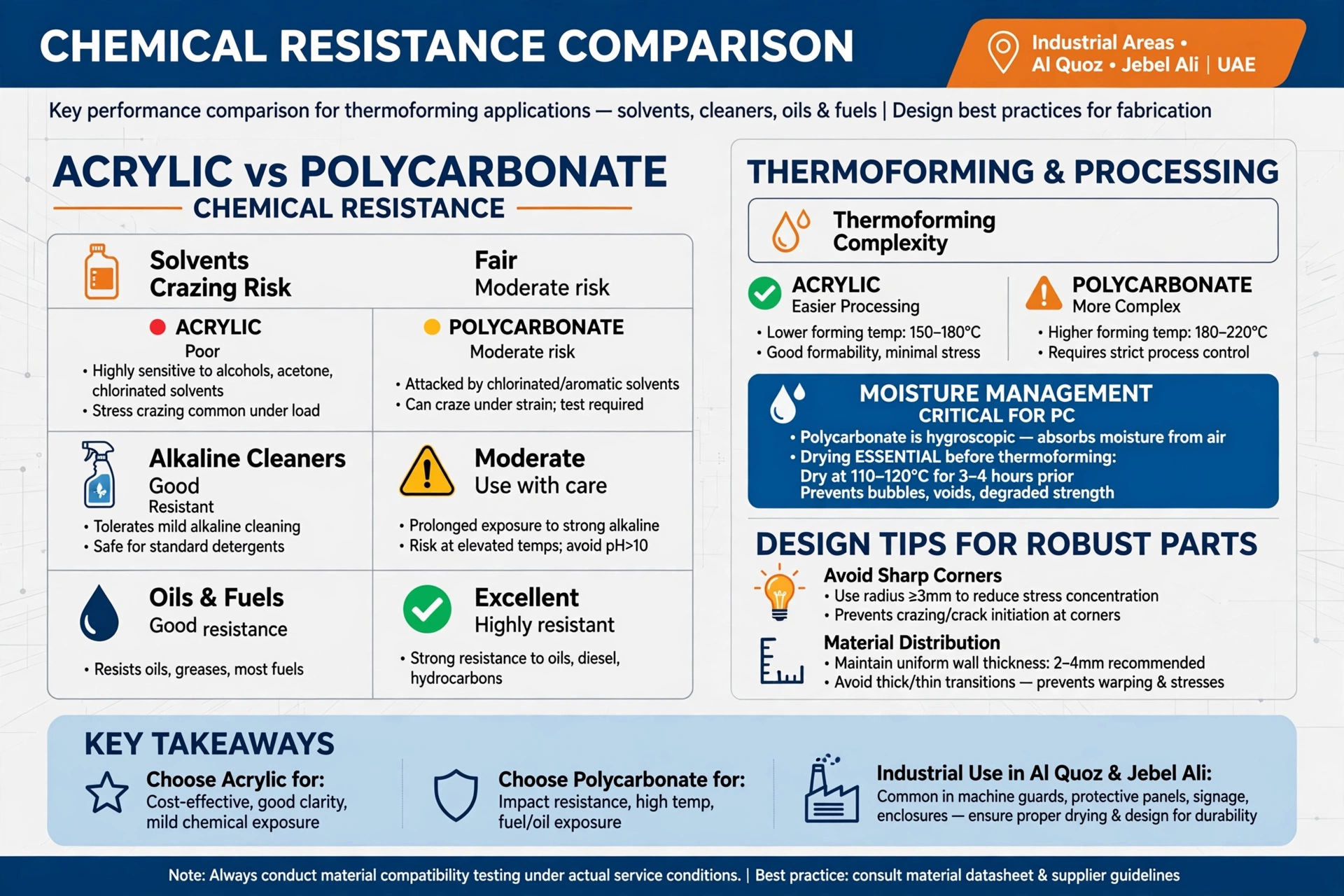 Polycarbonate thermoformed plastic component