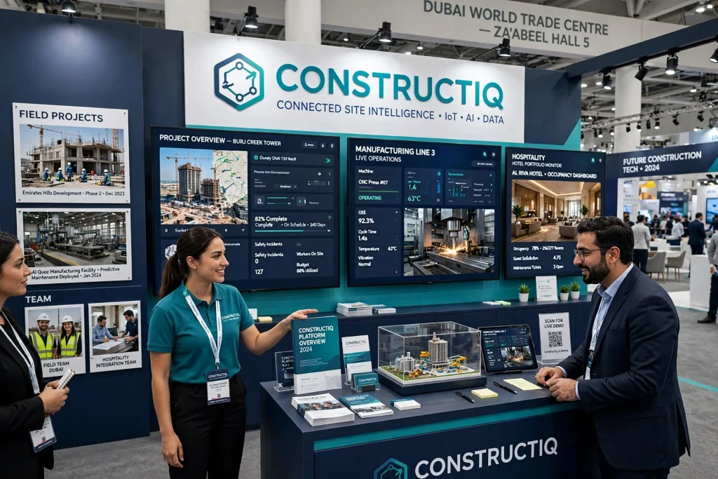 Custom printed graphics creating a professional exhibition display in Dubai