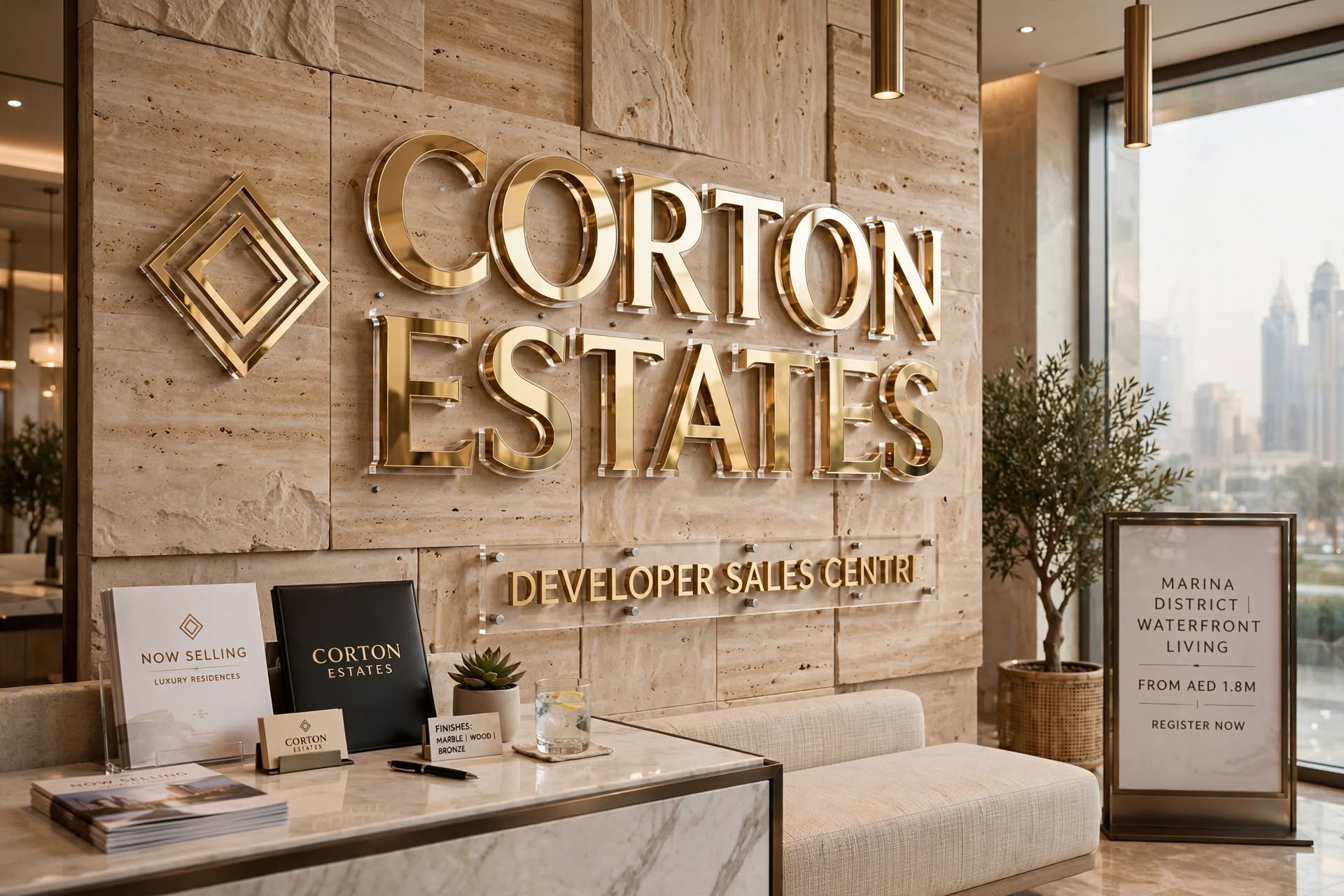 Modern acrylic real estate signs for property sales and marketing