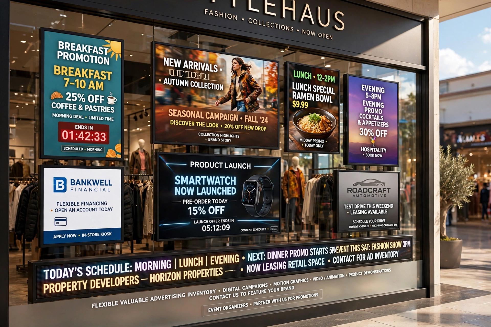 digital display advertising retail products in UAE mall