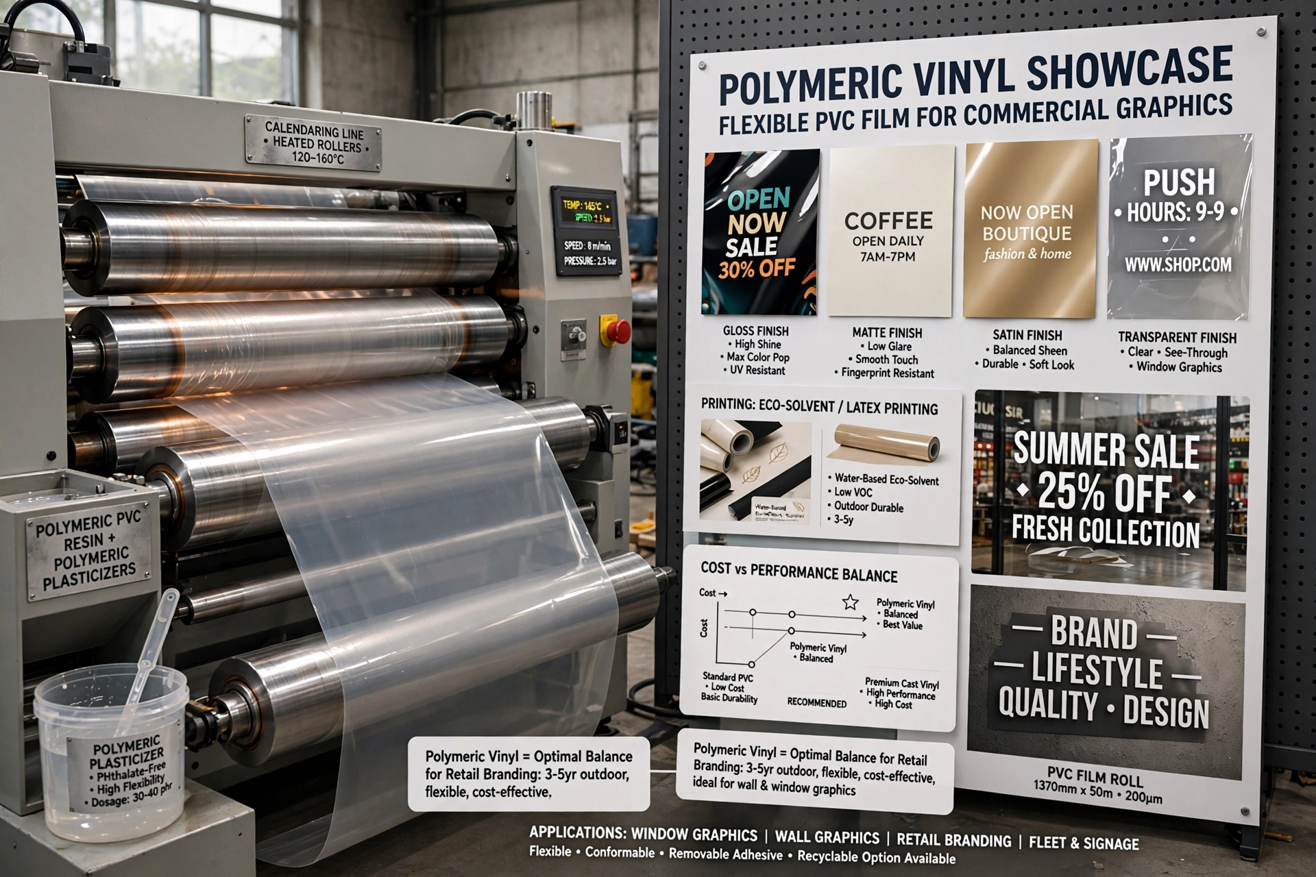 Cast vinyl roll for vehicle wrapping and graphics