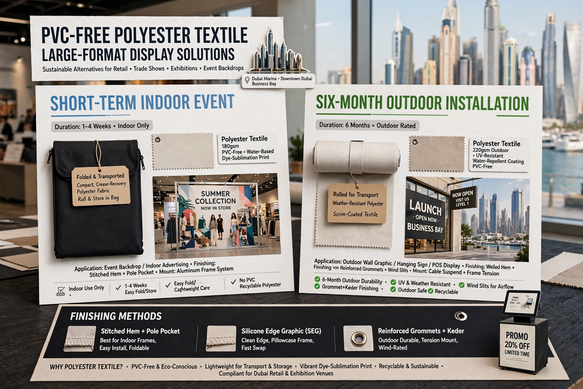 PVC-free banner material for advertising displays