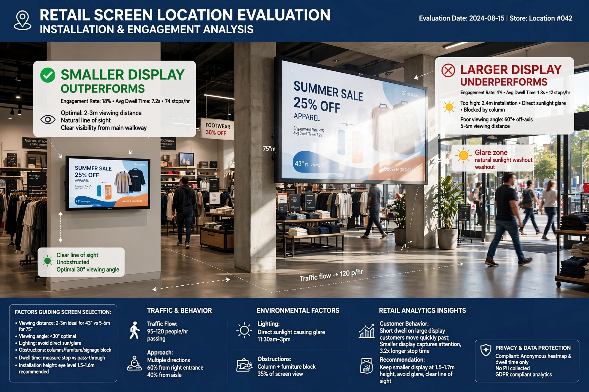 digital mall directory showing stores and directions