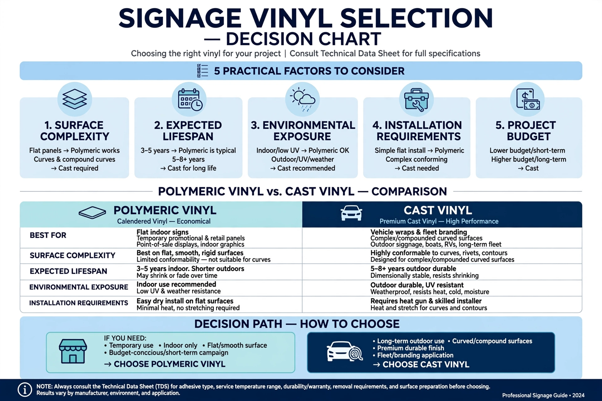 Wide format printer printing graphics on adhesive vinyl