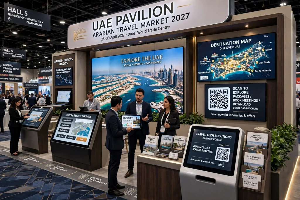 Digital signage ideas for Arabian Travel Market exhibitors in the UAE