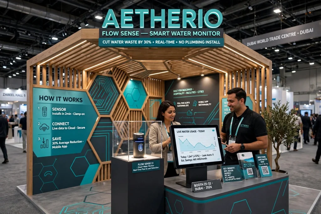 Exhibition booth branding with QR code and digital lead generation