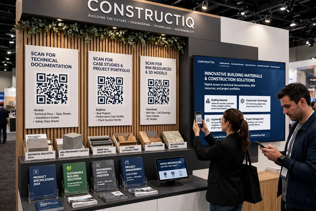 Contemporary exhibition stand for construction and engineering companies