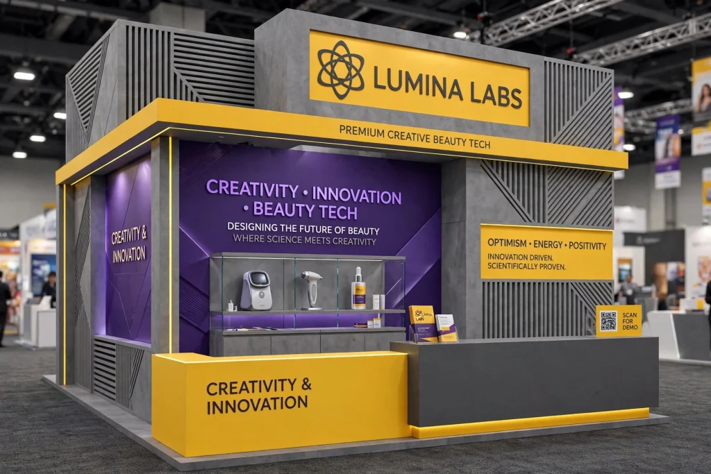 Professional exhibition booth graphics for UAE events