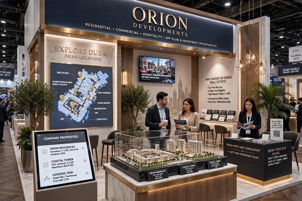 Modern exhibition stand ideas for real estate companies in Dubai